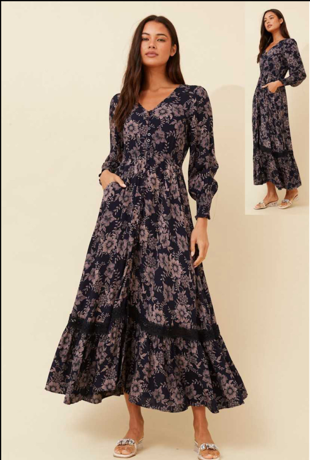 Navy maxi dress