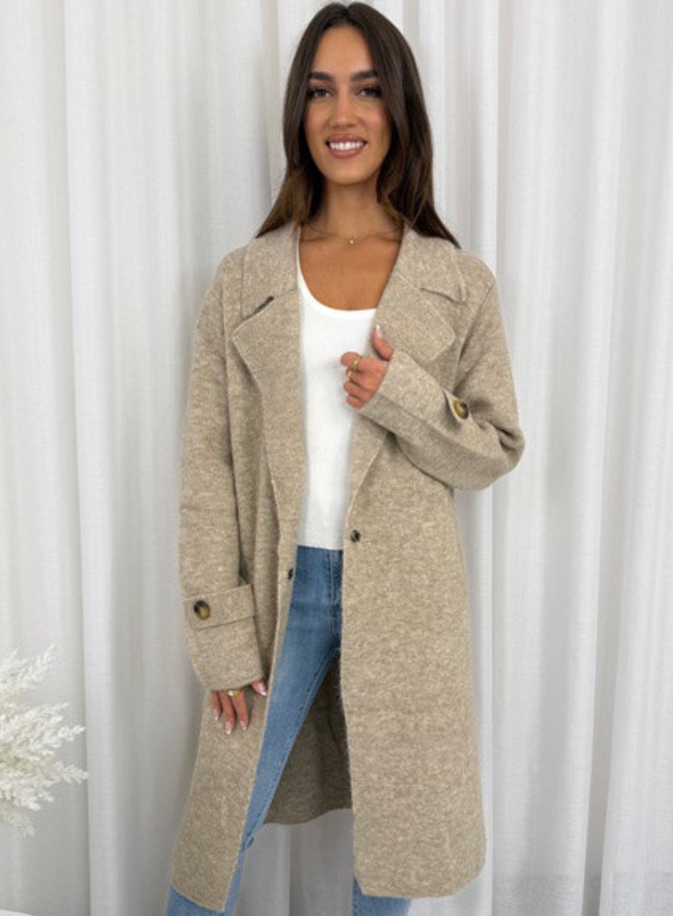 Long knit coat