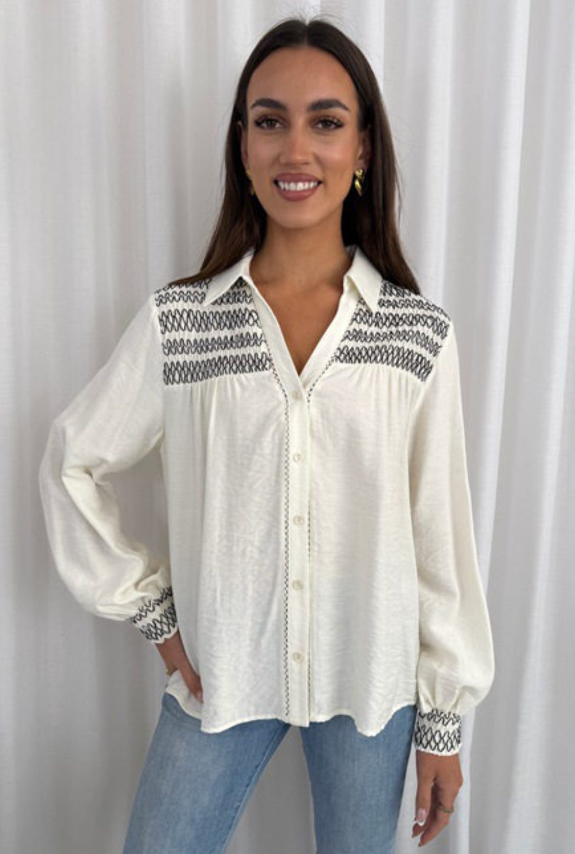 Boho white blouse