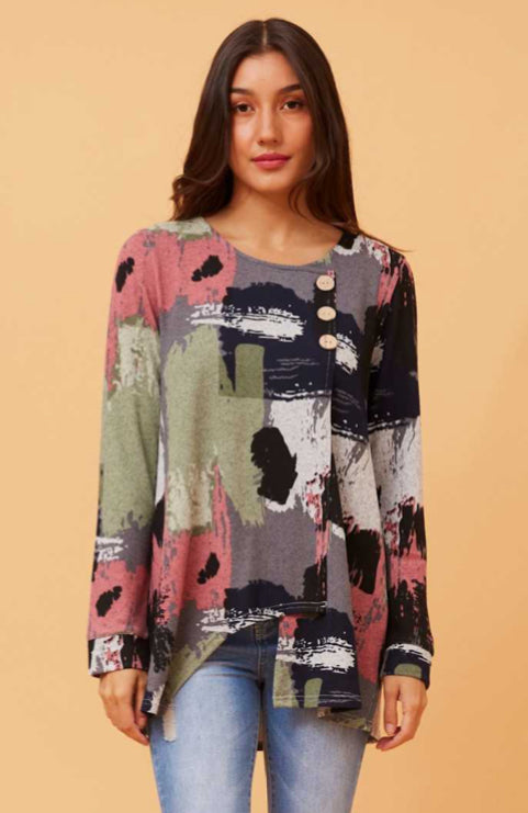 Multi coloured print top