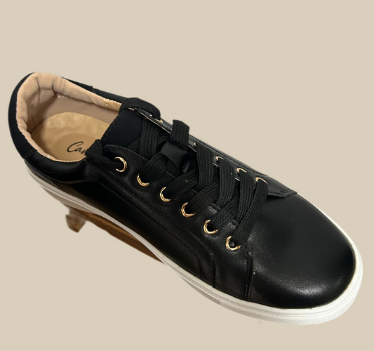 Immy black lace up casual shoe