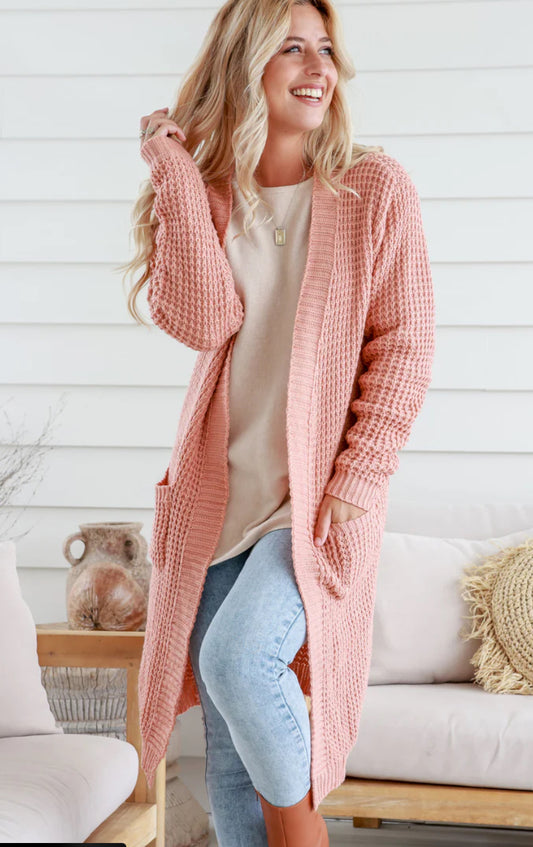 Long knit cardigan