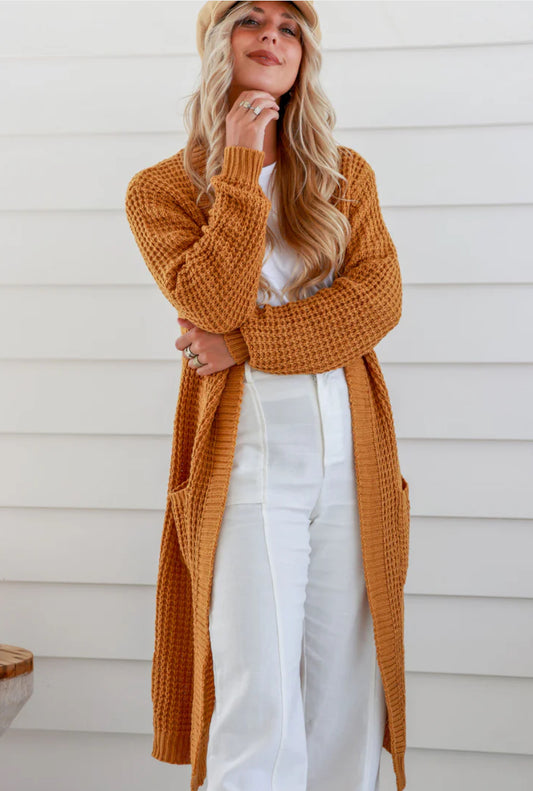 Long knit cardigan
