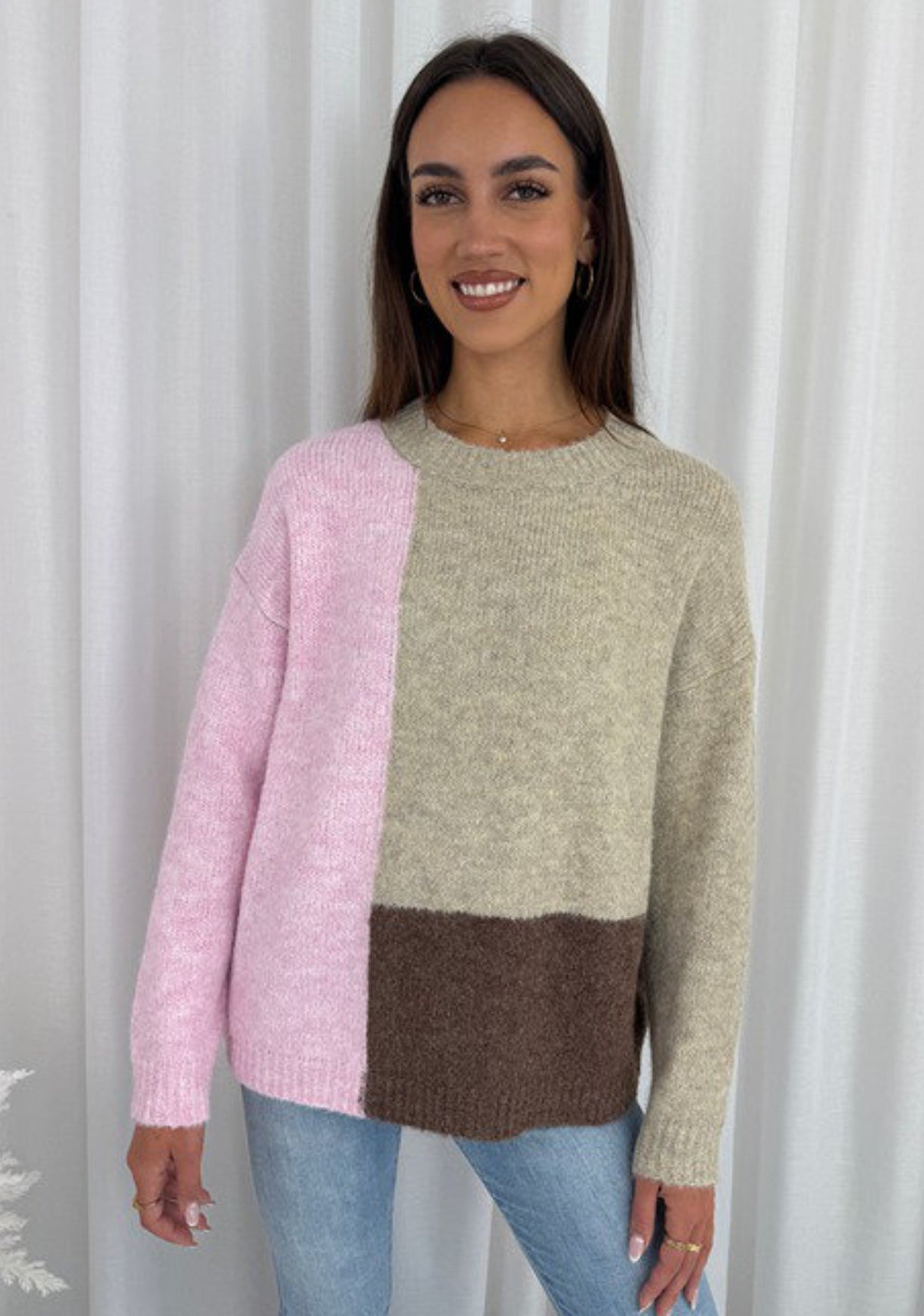 Soft colour block knit