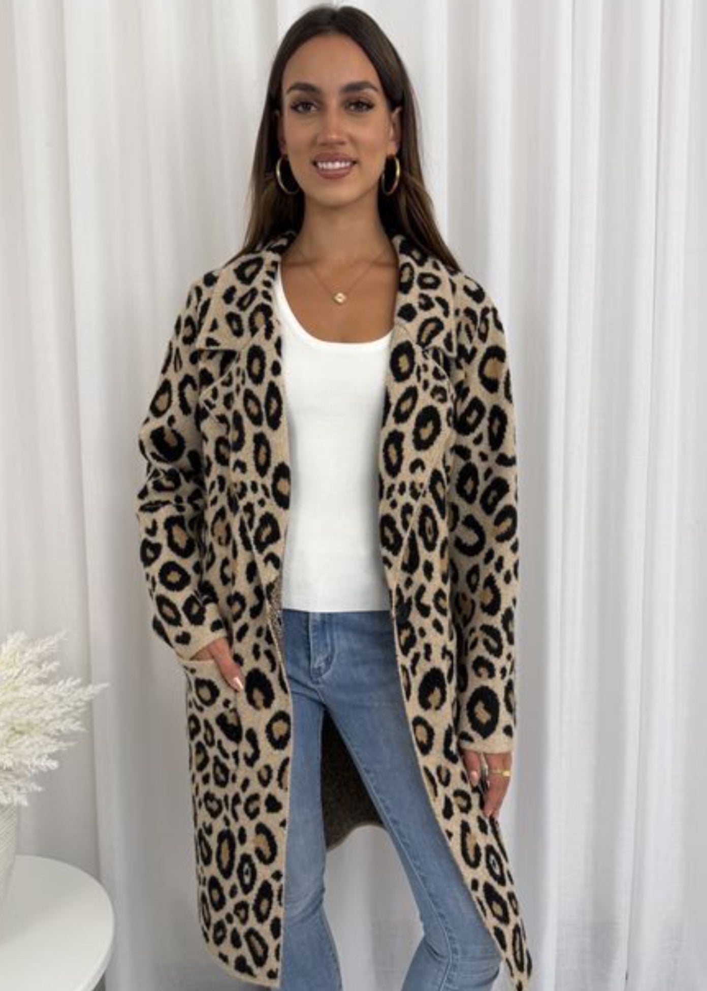 Long leopard knit