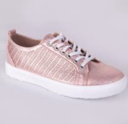 Jess rose gold lace up casual shoe